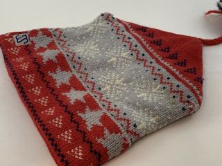 Vintage 1970s - 80s Murray Merkley Ski Hat 100 Wool Tassel Stars Print Knit Toque