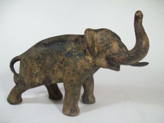 Vintage Cast Metal Elephant Figure With Trunk Up (heavy Piece)