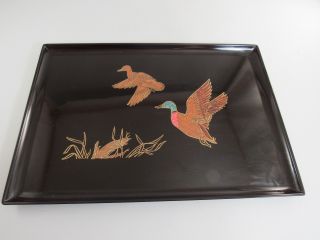 Vintage Couroc Flying Ducks Serving Tray 18 " By 12 1/2 " Usa