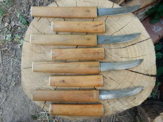 Vintage Japanese Samurai Sword Katana Style Set of 4 Knives 1950s - 60s CherryWood 4