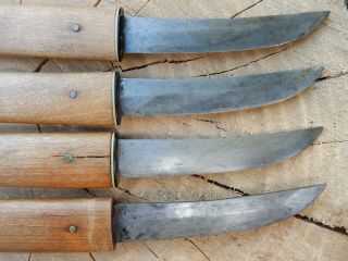 Vintage Japanese Samurai Sword Katana Style Set of 4 Knives 1950s - 60s CherryWood 6