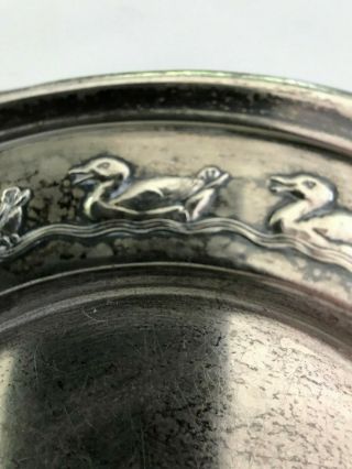 Vintage Reed Barton H68D Sterling Silver Baby Dish with Duckling Border 5