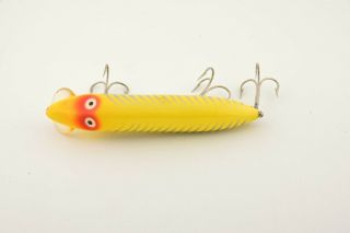 Vintage Scarce Plastic Lip Heddon Vamp Spook Antique Lure Yellow Shore ET5 5