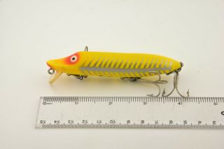 Vintage Scarce Plastic Lip Heddon Vamp Spook Antique Lure Yellow Shore ET5 7