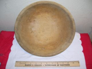 Vintage Wooden Dough Bowl - 11 1/8 X 10 1/4 "