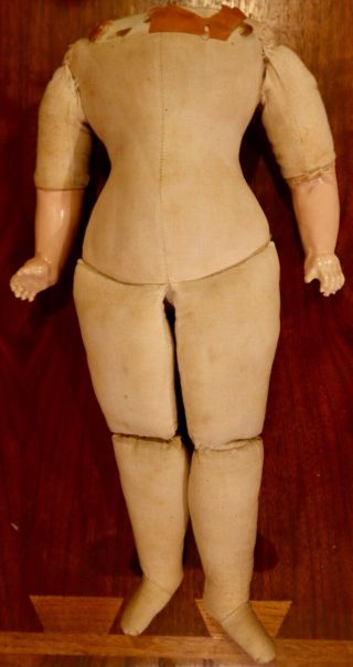 Antique 15 " Paper Mache Doll Body,  5 " Across Shoulders