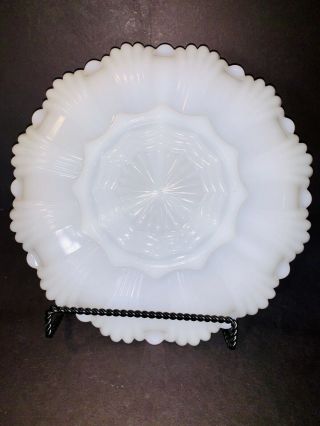 Vintage White Milk Glass Divided Serving Platter Relish Plate Dish Gold Trim box 3