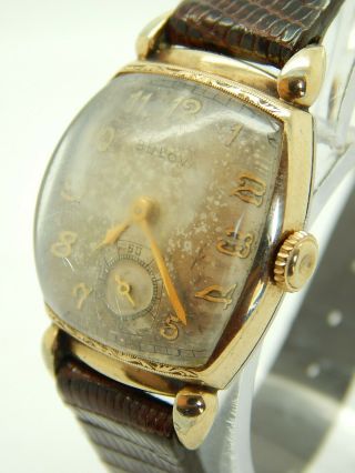 Vintage 1950 Bulova " Minute Man " Watch 10k Rolled Gold Plate 17 Jewels Cal 10bm