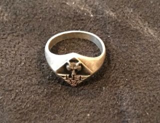 Vintage Boy Scouts Of America Bsa Cub Scouts Sterling Silver Ring Size 6 2 0417