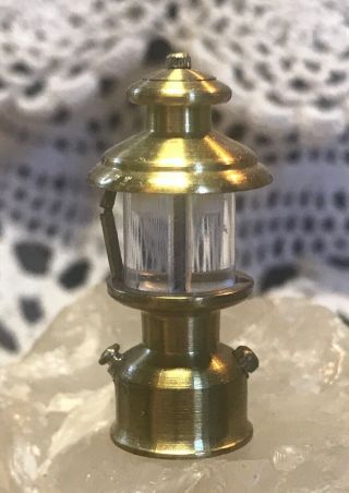 Vintage Miniature Kerosene Lantern Brass