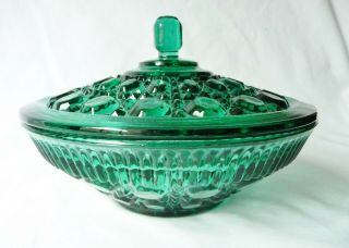 Indiana Glass COVERED CANDY DISH / Round Bowl 7 - 1/2 