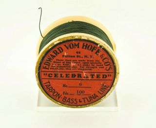 Vintage Scarce Edward Vom Hofe Tarpon Tuna & Bass Line Spool Great Label Je16
