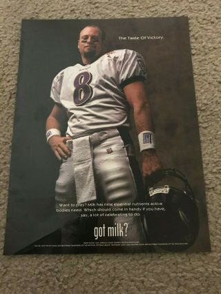 Vintage Trent Dilfer Got Milk? Poster Print Ad 2001 Baltimore Ravens Bowl