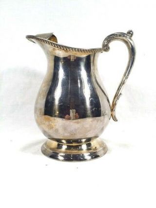 Vintage Epca Bristol Poole Silver Plate Water Pitcher With Ice Guard B22 8 " Tall