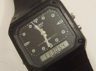 Vintage Casio Duel Time Digital Watch,  Strap & Buckle