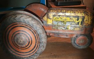 Vintage Marx Press Steel Farm Tractor Tin Litho