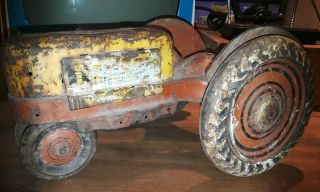 Vintage Marx Press Steel Farm Tractor Tin Litho 2