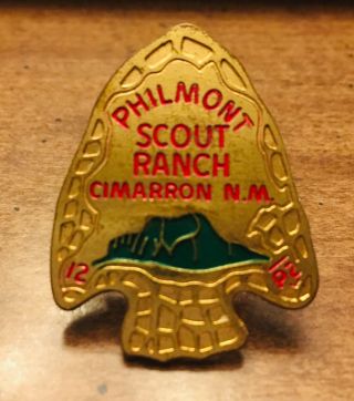 Vintage Bsa Boy Scouts Philmont Scout Ranch Arrowhead Neckerchief Slide Metal