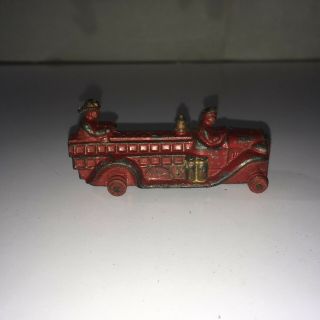 Vintage Slushmold Cast Iron Fire Truck 3 Inch