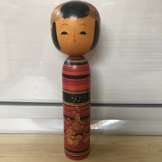 Japanese Vintage Kokeshi Doll Wooden 9.  64 Inches 24.  5 Cm Signed