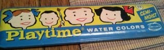 Vintage Playtime Water Colors Metal Box