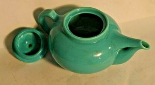Vintage Metlox Poppy Trail Series 200 10 AQUA BLUE/GREEN Teapot 2
