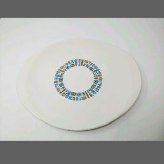 Vintage Mcm Canonsburg Pottery Temporama Atomic Blue Oval Serving Platter 13 In