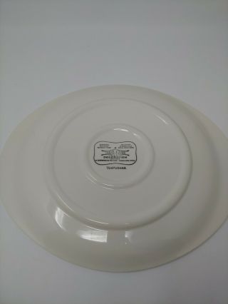 Vintage MCM Canonsburg Pottery Temporama Atomic Blue Oval Serving Platter 13 in 3