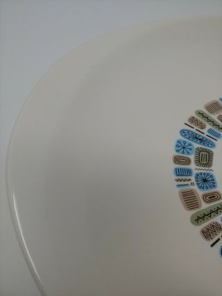 Vintage MCM Canonsburg Pottery Temporama Atomic Blue Oval Serving Platter 13 in 6