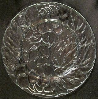 8 Vintage Frosted Kig Indonesia Grape Textured Clear/frosted Dinner Plates