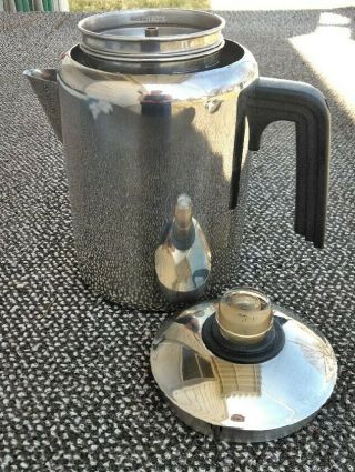 Vintage Faberware Stainless Steel Stovetop Percolator Coffee Pot L7680 4 - 8 Cups