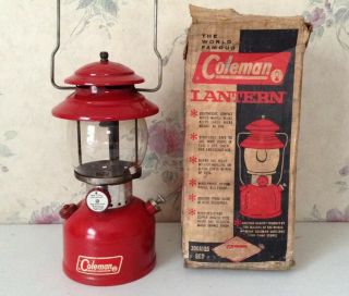 Vintage 1966 Red Coleman Lantern Model 200a With Box -