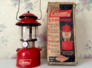 Vintage 1966 Red Coleman Lantern Model 200A With Box - 2