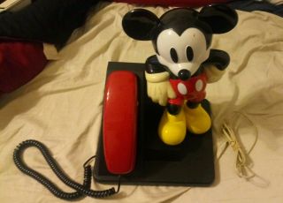 Vintage Disney Mickey Mouse At&t Corded Touch Tone Telephone Phone