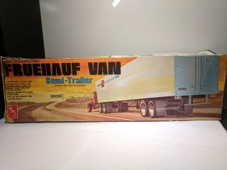 Amt Vintage 1/25 Fruehauf Van Semi Trailer Model Kit W/ Box Complete