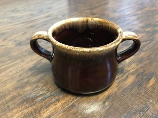 Vintage Mccoy Brown Drip Double Handle Soup Mug Cup