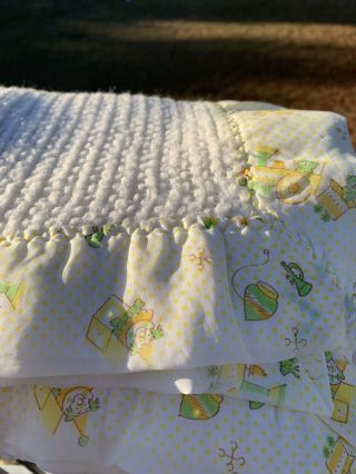 Vintage Carters Baby Blanket Soft White With Toy Edge