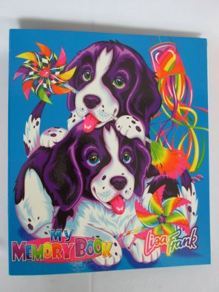 Lisa Frank Binder Vintage 2 " 3 Ring My Memory Book Puppy Rainbow Multicolor