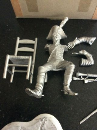 VINTAGE POSTE MILITAIRE METAL MILITARY FIGURE SITTING IN A CHAIR 7