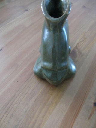 Vintage Pottery Sun Fish Planter Vase Mottled Green Dryden? 4