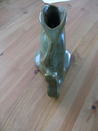 Vintage Pottery Sun Fish Planter Vase Mottled Green Dryden? 5