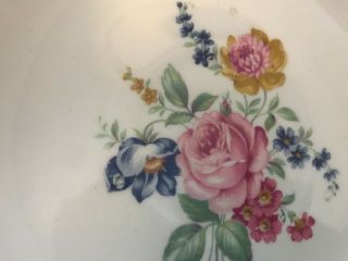4 Scio Hazel saucers - Floral Center Pink Rose Gold Trim Vintage 5