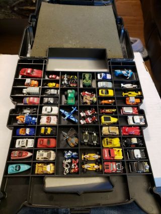Vintage Galoob Micro Machines Semi Truck Carring Case W/ 58 Vehicles