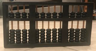 Vintage black wood Abacus Lotus Flower Brand 91 beads 13 rods made in China 5