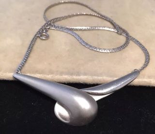 Vintage Jewellery Fabulous Modernist Sterling Silver Pendant Necklace