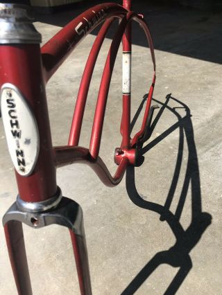 1963 Vintage Red Schwinn 26 Inch Men’s Bicycle Frame (Project) 7