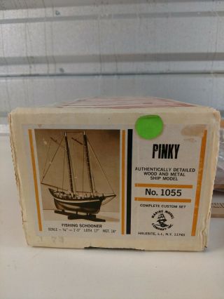 Vintage Marine Model Co.  Pinky No.  1055 Length 17 " Wood Metal Model Kit Pinky