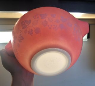 Pyrex Vintage 442 Pink Gooseberry Cinderella Nesting Mixing Bowl Pink 1 - 1/2 Qt 5