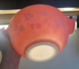 Pyrex Vintage 442 Pink Gooseberry Cinderella Nesting Mixing Bowl Pink 1 - 1/2 Qt 6