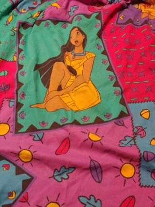 Vintage 90s Pocahontas Twin Fitted Bed Sheet - Disney